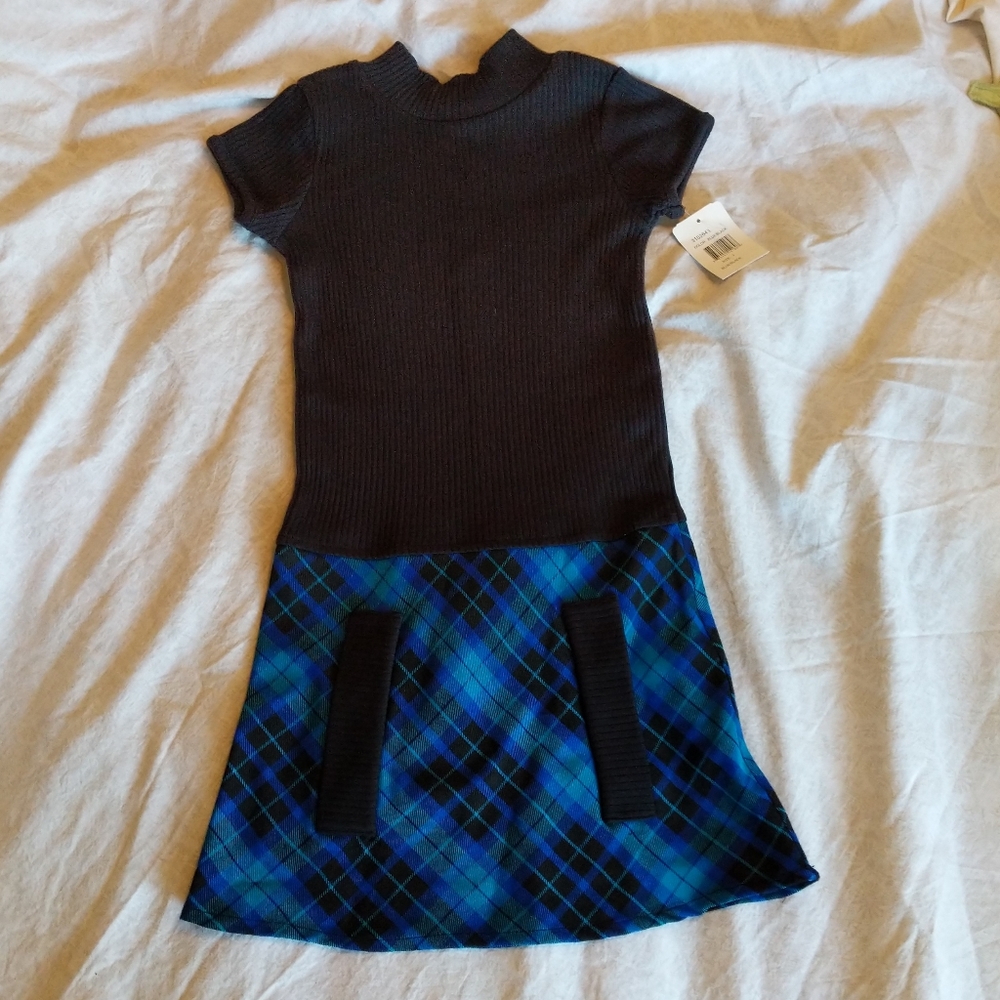 🦄 Jenny & Me plaid dress size 7 New